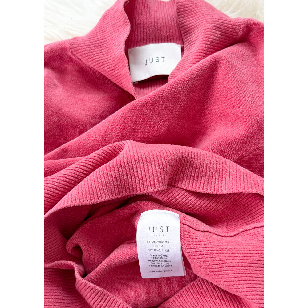 Just Female Adelet Knit Mock Neck Sweater in Rose Pink Velvet-like Soft - Picture 7 of 13